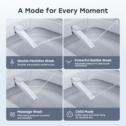 HOROW T39 Luxury Smart Toilet with Bidet, Modern Elongated Toilet for Bathroom Remodel, ADA Bidet Toilet with Anti-Splatter Foam Shield, Smart Display, Heated Seat & Instant Warm Water, Night Light
