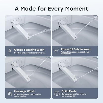 HOROW T39 Luxury Smart Toilet with Bidet, Modern Elongated Toilet for Bathroom Remodel, ADA Bidet Toilet with Anti-Splatter Foam Shield, Smart Display, Heated Seat & Instant Warm Water, Night Light