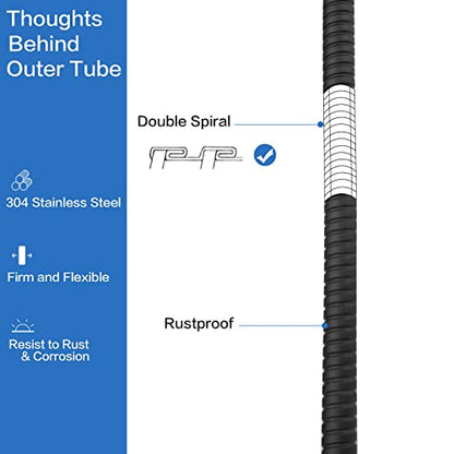 RUMOSE 98 inches Extra Long Shower Hose, Black | Shower Head Extension Hose, Attachment Flexible Handheld Shower Sprayer Hose, Stainless Steel Shower Tube - color: Black, size: 98"