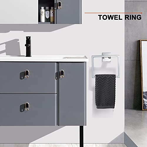 4-Piece Bathroom Hardware Set Chrome Bath Towel Bar Holder Sets Wall Mounted Stainless Steel Bathroom Accessory Kit, Polished Chrome 23.6 Inch - color: Polished Chrome, size: 4-Pieces Set-A
