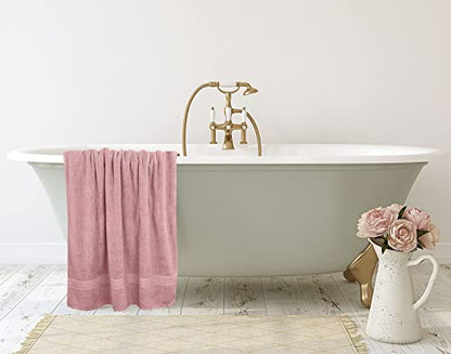 Utopia Towels Jumbo Bath Sheets, 2 Pack, 35x70 in, 600 GSM Cotton, Dusty Pink - color: Dusty Pink, size: 2 Piece Bath Sheet