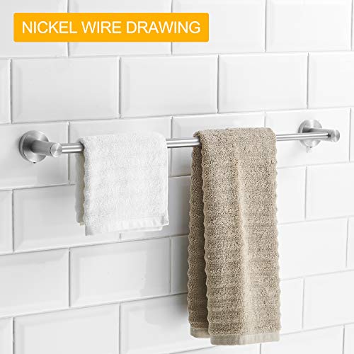 BESy Adjust Towel Bar Towel Racks for Bathroom Wall Mounted Brushed Nickel | Adjust 15" to 26" Rustproof, Stainless Steel Towel Holder, Wall Mounted for Bathroom Accessories, Heavy Duty, Space Saving - color: Brushed Nickel
