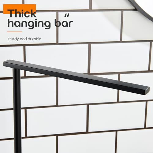 Black Towel Racks Stand 1-Tier Hand Towel Holder for Bathrooms Vanity Countertop with Heavy Marble Base Thicken Steady, Stainless Steel AN7002MB - color: Matte Black, size: 1-Bar