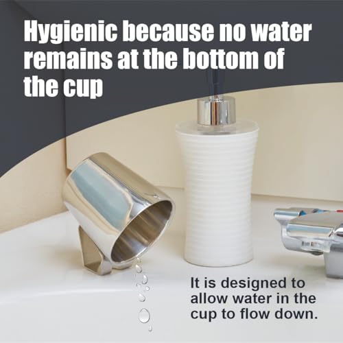 Soladey Toothbrush Gargling Cup, Excellent Drainage, 18-8 Stainless Steel