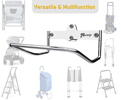 JBscoop Ladder Hanger for Garage Wall, Ladder Storage Strollers and Folding Chair, Heavy Duty Lader Holder Rust Proof SS304