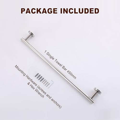 SEIDO Towel Holder Chrome with 15.6" Usable Length, 304 Stainless Steel Bathroom Towel Bar, 18 Inch Towel Racks for Bathroom & Kitchen, Polished Chrome - color: Polished Chrome, size: 18 Inch