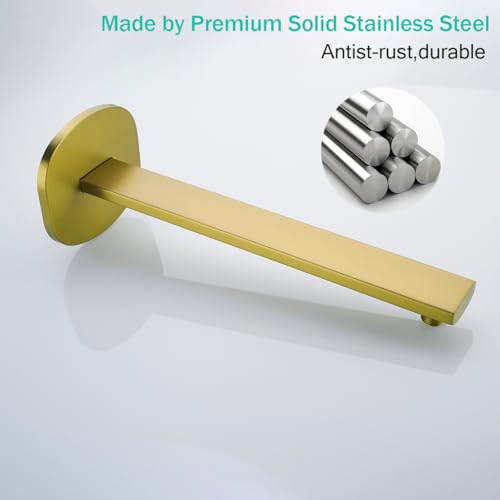 16 Inch Shower Arm with Flange,Stainless Steel Extension Extender Pipe for Fixed Rain Shower Head,Extra Long High Rise Shower Head Extension Arm,Champagne Bronze,SE-91119-16CB - color: Champagne Bronze(91119)