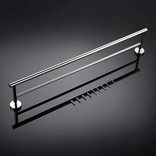 Miyili Double Towel Bar 30-Inch Stainless Steel Bathroom Towel Rack Holder Wall Mount Polished Finish - color: Polished, size: 30-Inch