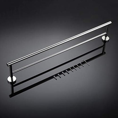 Miyili Double Towel Bar 30-Inch Stainless Steel Bathroom Towel Rack Holder Wall Mount Polished Finish - color: Polished, size: 30-Inch