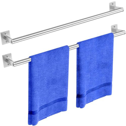 VOTZAAQ Brushed Nickel Towel Bar for Bathroom Wall,Stainless Steel Towel Racks for Bathroom Wall Mounted, Space-Saving Towel Storage, 24 Inch - size: 24 Inch（2 packs）