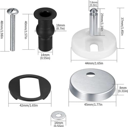 Toilet Seat Hinge Bolts Kit Quick Release Top Hinge Fixings Expanding Rubber Toilet Seat Replacement Parts for Home Bathroom 2 Pcs - size: One Size