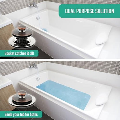 Drain Buddy Ultra Flo No Installation 2 in 1 Clog Preventing Tub Drain Stopper and Hair Catcher for 1 3/8" to 1.5" Bathtubs and Utility Sinks Oil Rubbed Bronze Metal Cap - color: Oil Rubbed Bronze