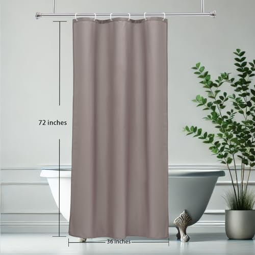 AooHome Stall Size 36x72 Inch Shower Curtain Liner, Half Size Solid Shower Curtain with Hooks, Weighted Hem, Waterproof, Chocolate - color: Chocolate, size: 36"W x 72"L (Pack of 1)