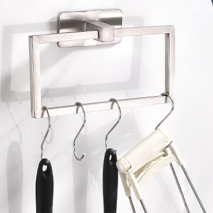 Stainless Steel Towel Ring Nordic Square Towel Holder for Bathroom Wall Mounted(Black) - color: Black