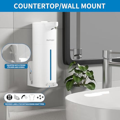 Automatic Soap Dispenser Touchless, Modern, Kitchen & Bathroom, Hands-Free, Adjustable Volume, Long Battery Life, Compatible with Thick & Thin Soap, Easy for Toddlers, Clog-Free, White - color: Pearlescent White