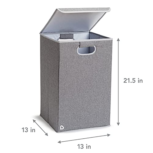 Munchkin Laundry Hamper for Baby and Kids, Collapsible Nursery Organizer with Lid, Grey