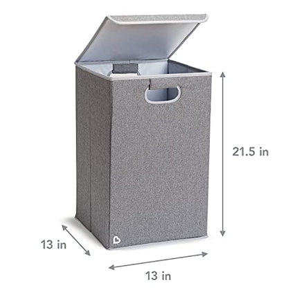 Munchkin Laundry Hamper for Baby and Kids, Collapsible Nursery Organizer with Lid, Grey