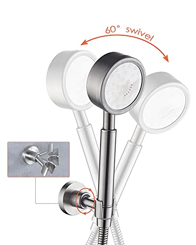 PHASAT Handheld Shower Head Holder Adjustable 304 Stainless Steel Handheld Shower Head Bracket Holder Wall Mount,Shower Wand Holder Brushed Nickel,A13021N - size: Brushed Nickel