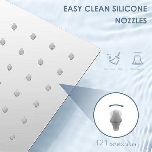 10 Inch Rain Shower Head Chrome - Square Rainfall Shower head All Metal Stainless Steel 304, Ultra Thin Design, Full Body Coverage Bath Shower - color: A-Chrome Polished, size: 10 Inch Square