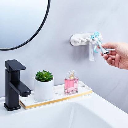 Electric Toothbrush Head Holder, Toothbrush Holders Wall Mounted, Adhesive Tooth Brush Head Holder Organiser, Electric Toothbrushs Holder, Shower Tooth Brushing Holder (White, Large) - color: White, size: Large