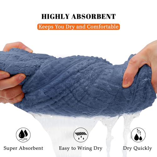 Bath Towels Set of 4 Extra Large 35 x 70 Inches,Luxury Thick High Absorbent and Quick Dry Bath Sheet,Ultra Soft Microfiber,Bathroom,Beach,Yoga,Sport,SPA,Fitness (Electric Blue) - color: Electric Blue, style: 4 Piece Bath Towels