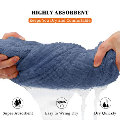 Bath Towels Set of 4 Extra Large 35 x 70 Inches,Luxury Thick High Absorbent and Quick Dry Bath Sheet,Ultra Soft Microfiber,Bathroom,Beach,Yoga,Sport,SPA,Fitness (Electric Blue) - color: Electric Blue, style: 4 Piece Bath Towels