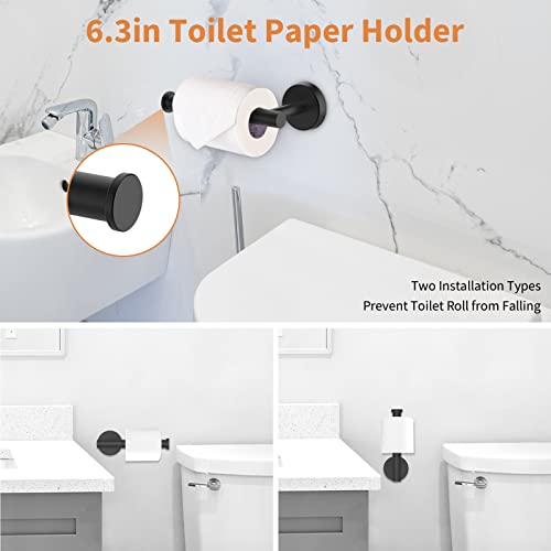 Cilee 10 Piece Matte Black Bathroom Hardware Set, 24 16 inch Towel Bar Set | 24 & 16 inch Towel bar, Toilet Paper Holder, Towel Ring, Towel Hook, Bathroom Accessories Set Stainless Steel Wall Mounted - color: 1 Black, size: 24inch