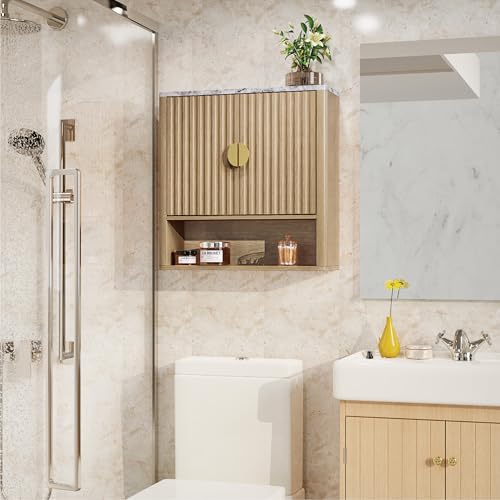 Bathroom Cabinet Wall Mount with Adjustable Shelf, Modern Medicine Cabinet, Small Wall Mounted Storage Organizer, Over Toilet Storage for Bathroom