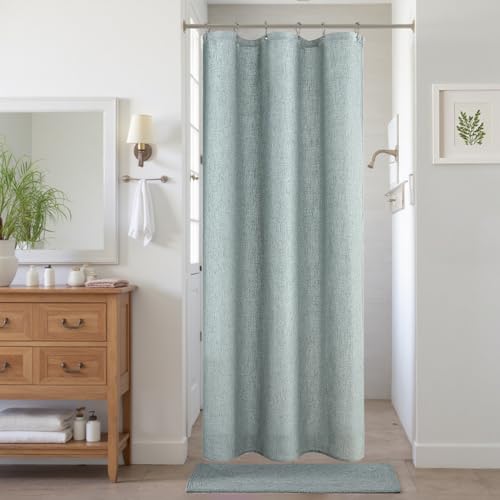 KOUFALL Kids Shower Curtain for Bathroom,Sea Life Theme Unisex Small Stall Size Mermaid Shower Curtain Set with Hooks,36 x 72 Inch - color: Sea Green, size: 36"W x 72"L (Pack of 1)