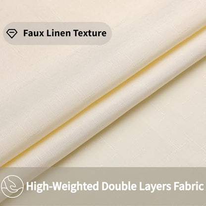 No Hooks Natural Boho Faux Linen Shower Curtain with Snap-in Liner Set, Textured Hotel Luxury Bathroom Curtain with See Through Top Window, Waterproof & Washable, 72x78 inches - color: Cream, size: 72"W x 78"L (Pack of 1), style: No Hooks