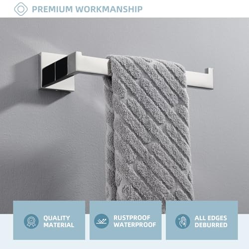 Angle Simple Towel Holder for Bathroom, Hand Towel Bar, Polished Chrome | Rustproof SUS304 Stainless Steel, Open Arm Hanger with Clean Modern Style, Ideal for Kitchen Shower Vanity Sink, Screw Mount - color: Polished Chrome