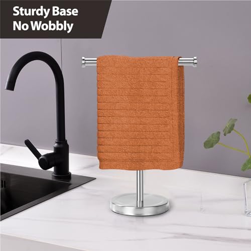 Hand Towel Holder Stand with Heavy Base, Hand Towel Rack for Bathroom (Stainless Steel, Brushed Nickel) - color: Brushed Nickel