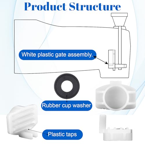 6 Sets Tub Spout Diverter Repair Kit, Shower Diverter Repair Kit | Tub Spout with Diverters Tubs Spouts Replacement Repairs Parts for Bathroom Bathtub Faucet Universal Valve Replacements Kits