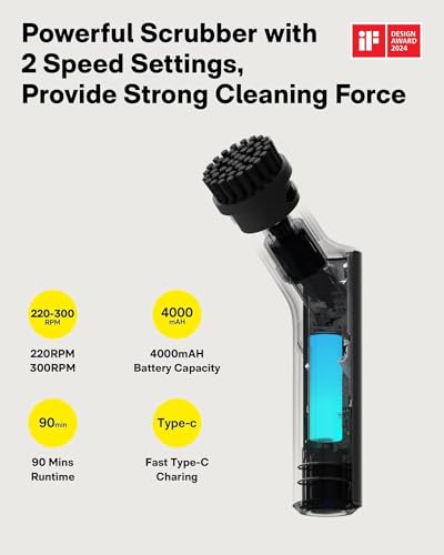 HOTO 3 Pcs Replacement Brush Heads for HOTO Electric Scrubber Only | Suitable for HOTO Electric Scrubber Only, Power Cleaning Brushes for Bathroom Floor Tile