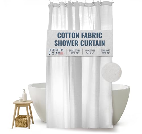 Bean Products White Cotton Narrow Shower Stall Curtain Liner - 36x74 - color: White, size: 36"W x 74"L (Pack of 1)