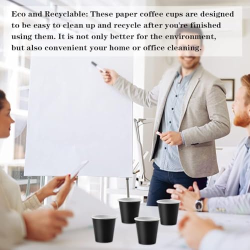 100 Pack 3 oz Disposable Paper Cups, Black Bathroom Cups | Disposable Mouthwash Cups, Small Paper Cups for Bathroom, Office, Travel, Party, Picnics, Snack, Espresso - color: Black, size: 100 Count