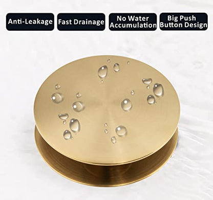 Universal Bathroom Sink Drain Stopper, Fits Most Pop-Up Drains for Vessel Sink Lavatory Vanity, Sink Drain Strainer with Detachable Hair Catcher, Tested by Plumber in US (Champagne Bronze) - color: Champagne Bronze