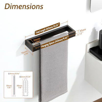 Sayayo Oil Rubbed Bronze Towel Bar for Bathroom, 10 Inch Hand Towel Holder Wall Mount Square Towel Ring SUS304 Stainless Steel Towel Rack - color: Oil Rubbed Bronze, size: 10 INCH