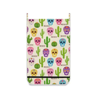 2PCS Hanging Laundry Hamper Bag Over the Door Laundry Hamper Wall Hamper Large Dirty Clothes Hamper with Stainless Steel Hooks 29.5x20Inch Beige Boho Mexico Skulls Cactus - color: Beige Boho Mexico Skulls Cactus, size: 2 PCS