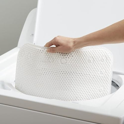 Duck Brand Softex Bath Mat for Tubs, Machine Washable, 17 x 36 Inches, White, Skid Resistant (393477)