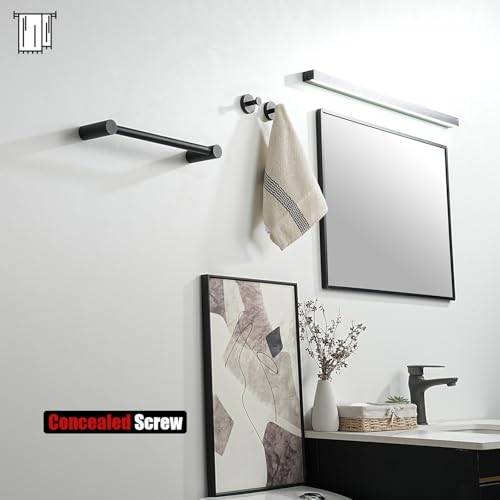 JQK Towel Bar Black, 14.5 Inch 304 Stainless Steel Thicken 0.8mm Towel Rack Bathroom Wall Mount, Useable Length 12 Inch, TB610L12-PB - color: Black, size: 14.5 Inch