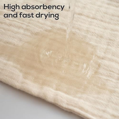 Muslin Baby Washcloths for Newborns, Pack of 8, 11"x11", Super Soft Cotton, Absorbent and Gentle, Baby Cotton Wipes, Baby wash Cloths - color: Beige