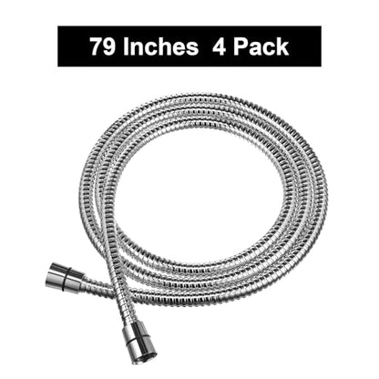 4 Pcs 79 Inches Extra Long Flexible Shower Hose Bulk Replacement Stainless Steel Handheld Shower Head Durable Wand Hose with Brass Insert and Nut for Bathtub Hotel Bathroom