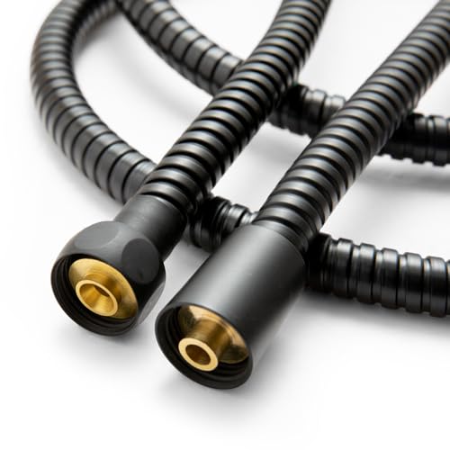 OFFO Shower Hose, Bidet Hose High Pressure Explosion Proof for Bidet Sprayer Stainless Steel Electroplating with Woven Inner Tube, 60 in Matte Black - color: Matte Black, size: 60 in