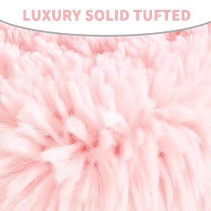 Soft Microfiber Toilet Lid Cover 17.5" x 15" Machine Washable | Solid Toilet Seat Cover Adjustable Rubber Backing Fits Most 16 -17.5" L x 14-16" W Round Oblong and Elongated Toilet Seat - color: Light Pink