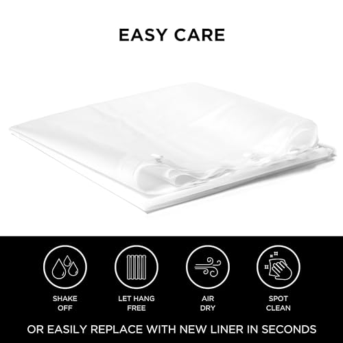 Hookless It’s A Snap! Plastic PEVA Antimicrobial Snap-in Replacement Shower Curtain Liner Curtain with Sheer Window, 70" x 54", Water-Repellent, Easy Install, Frost (Pack of 6) - color: Antimicrobial Frost, size: 70"W x 54"L (Pack of 6), style: With Magne