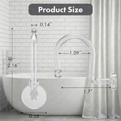 Bathway Plastic Shower Curtain Hooks, 12 Pcs, Clear, Decorative Hooks | Waterproof, Rust-Proof, Sturdy, Wear-Resistant, Drop-Proof, Multifunctional, Easy to Install, Classic and Attractive - color: Clear