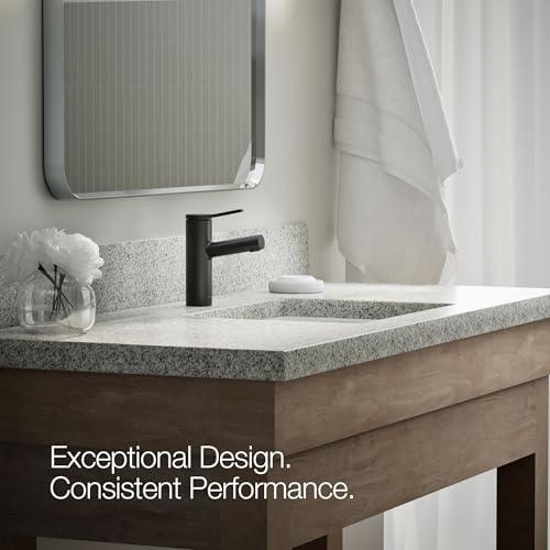 KOHLER K-35048-4N-BL Elate® Single-Handle Bathroom Sink Faucet, Single-Handle Bathroom Sink Faucets, 0.5 GPM, Matte Black - color: Matte Black, size: 0.5 GPM