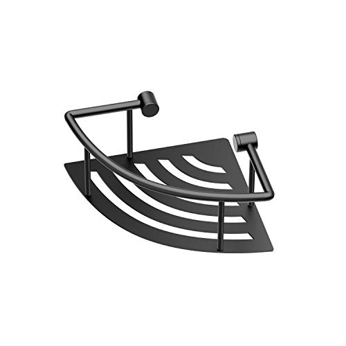 Gatco 1452MX Elegant Shower Shelf, 8", Matte Black/Wall Mount Stainless Steel Corner Shower Caddy, Shelf Organizer - color: Matte Black, size: 8 Inch