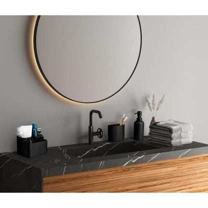 Matte Black Toothbrush Holder for Vanity Countertops, Small Toothbrush Holder - Matte Black Collection - color: Toothbrush Holder